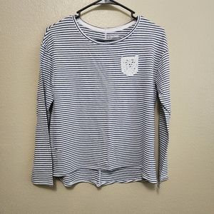 Girls Stripef Long Sleeve Blouse